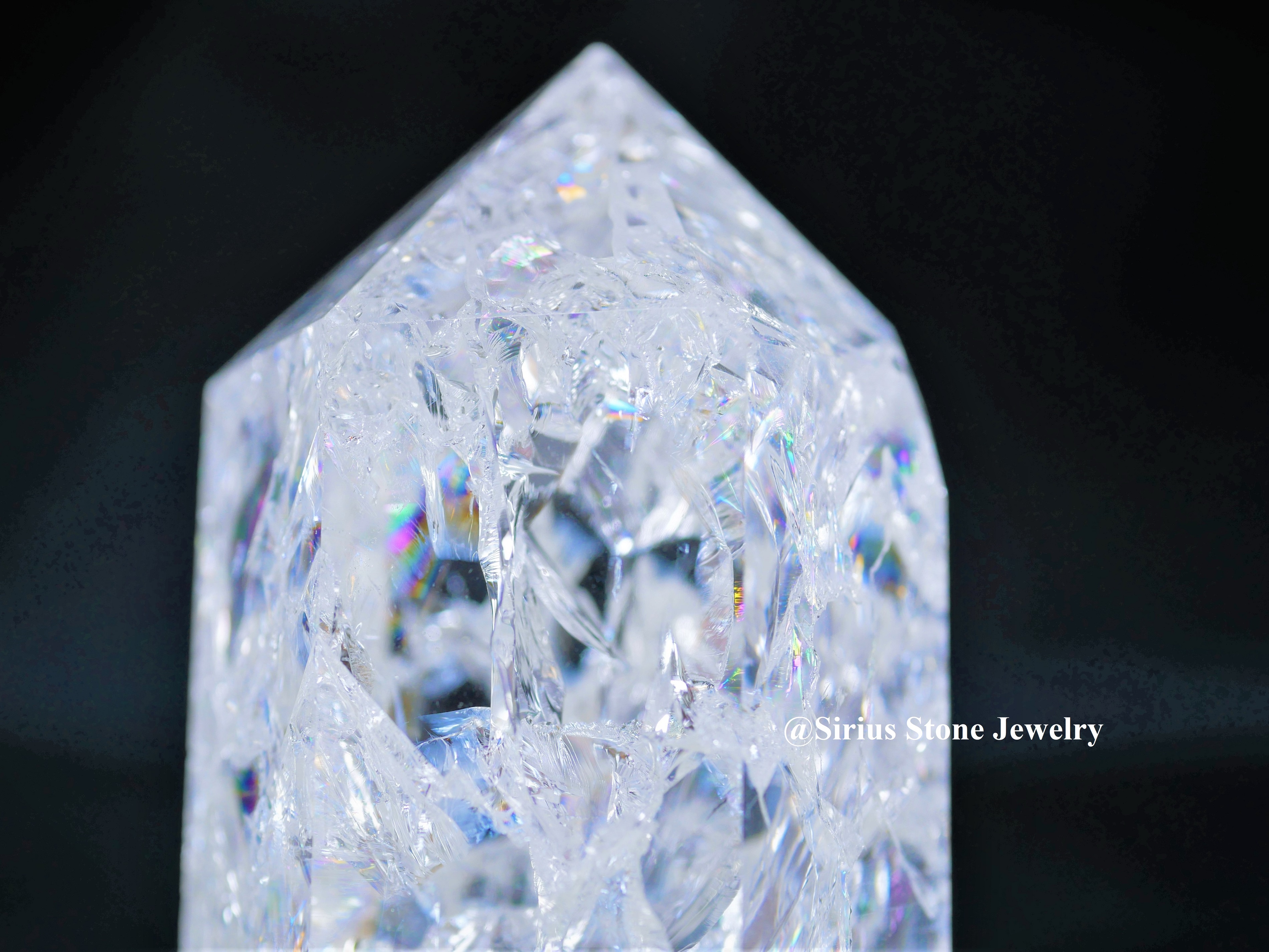 クラッシュレインボークリスタルポイント　3本セット