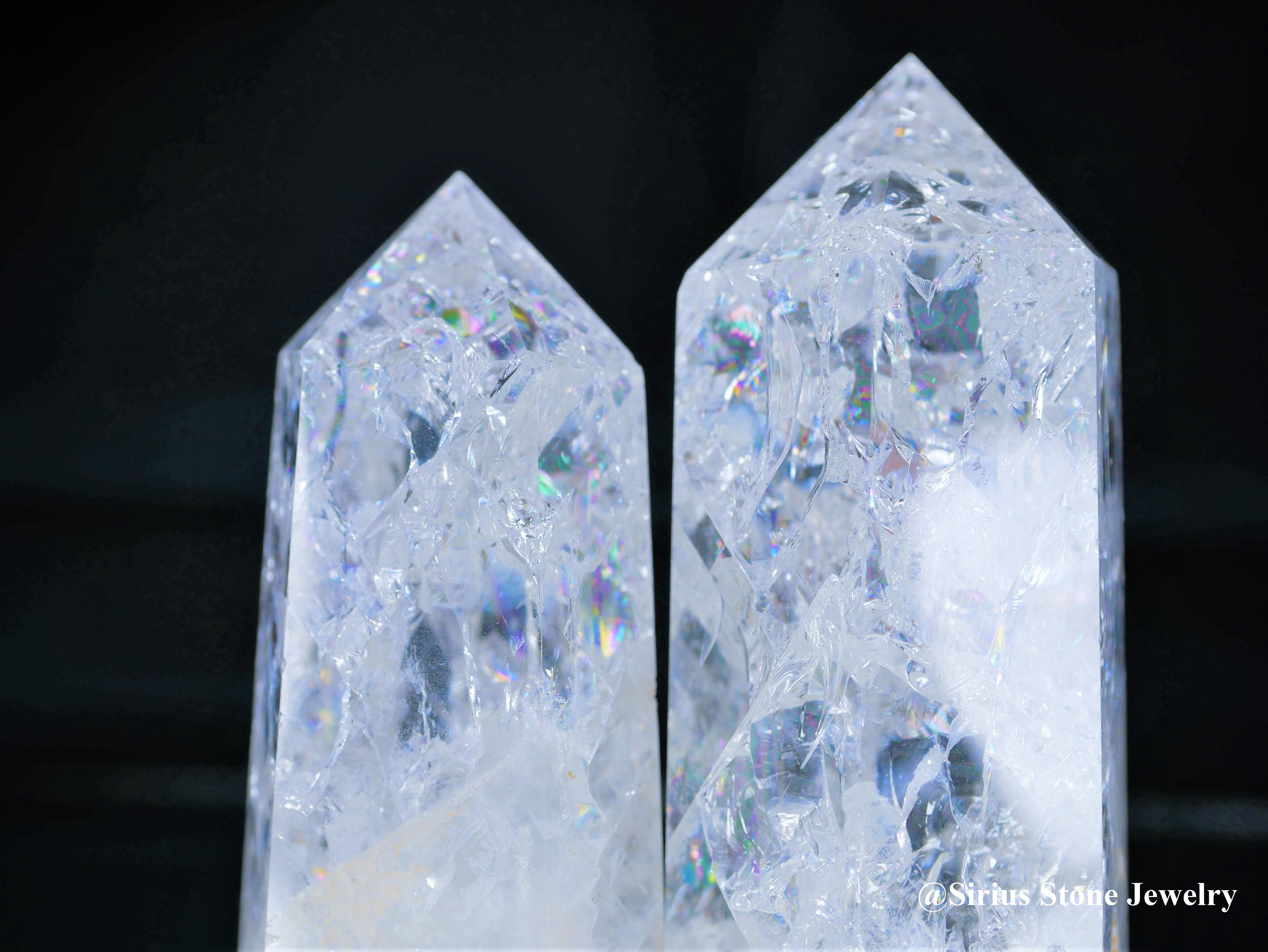 クラッシュレインボークリスタルポイント 3本セット｜シリウスストーン