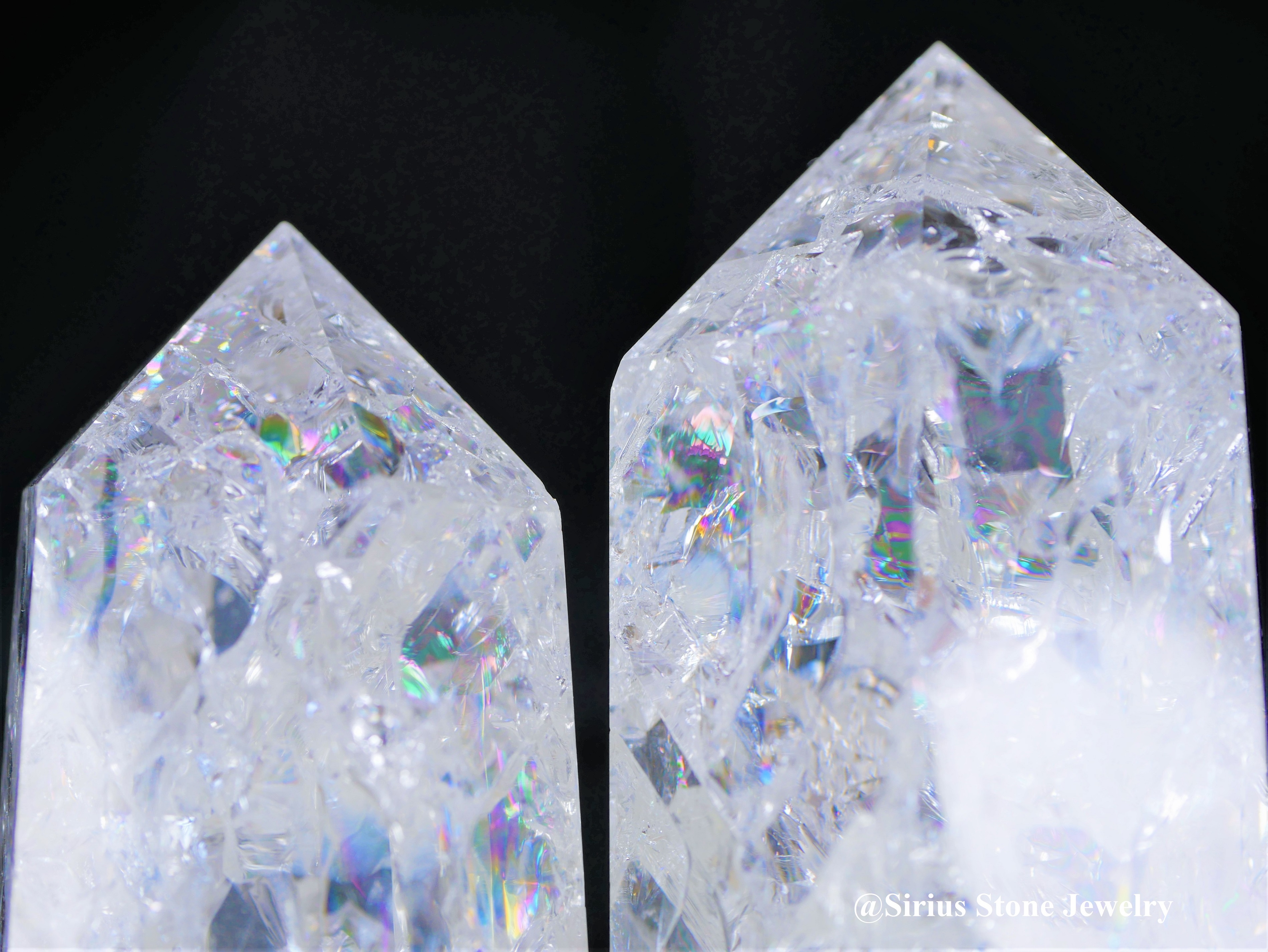 クラッシュレインボークリスタルポイント 3本セット｜シリウスストーン