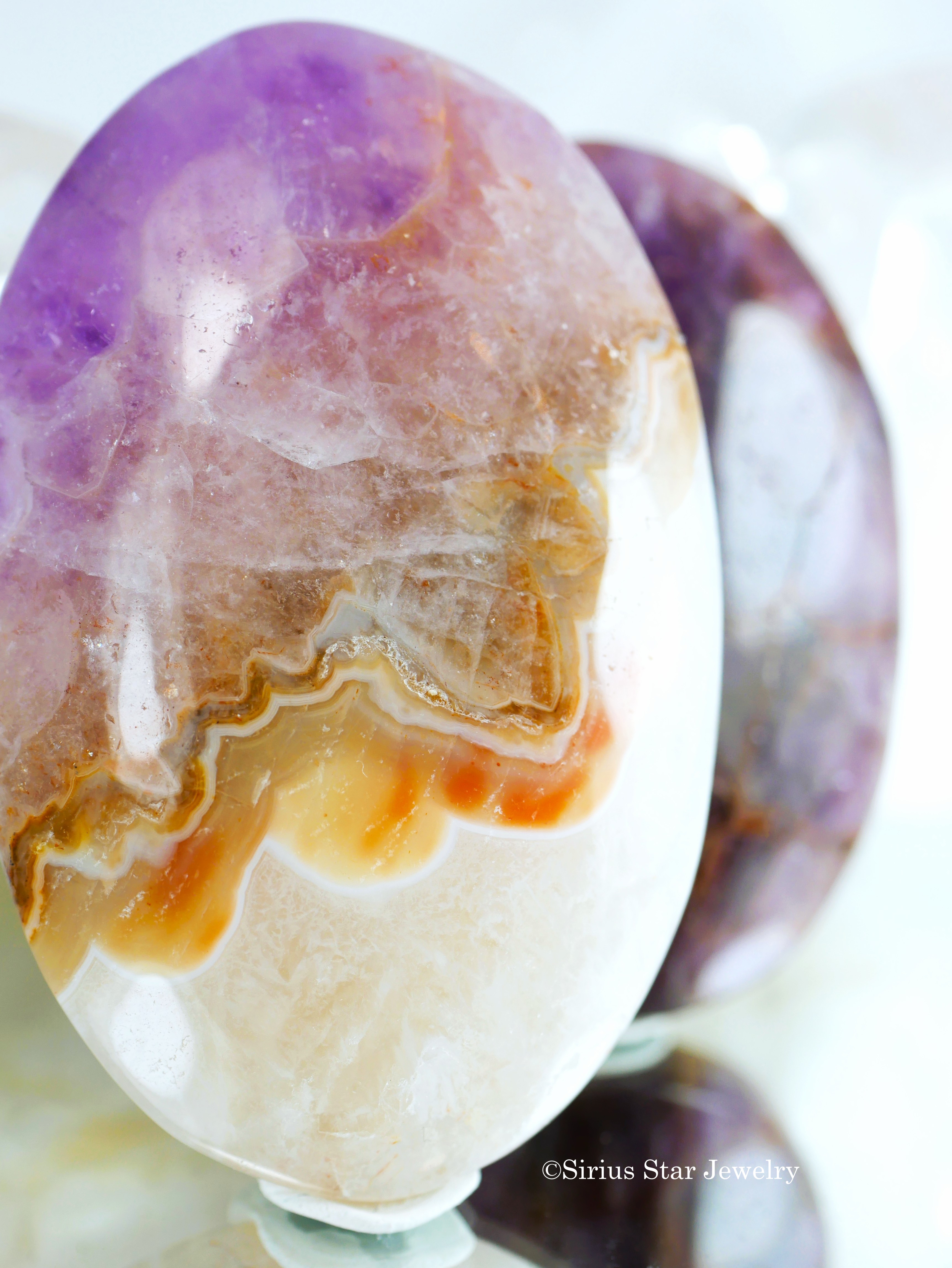 【アメジスト桜めのう】握り石　2個セット