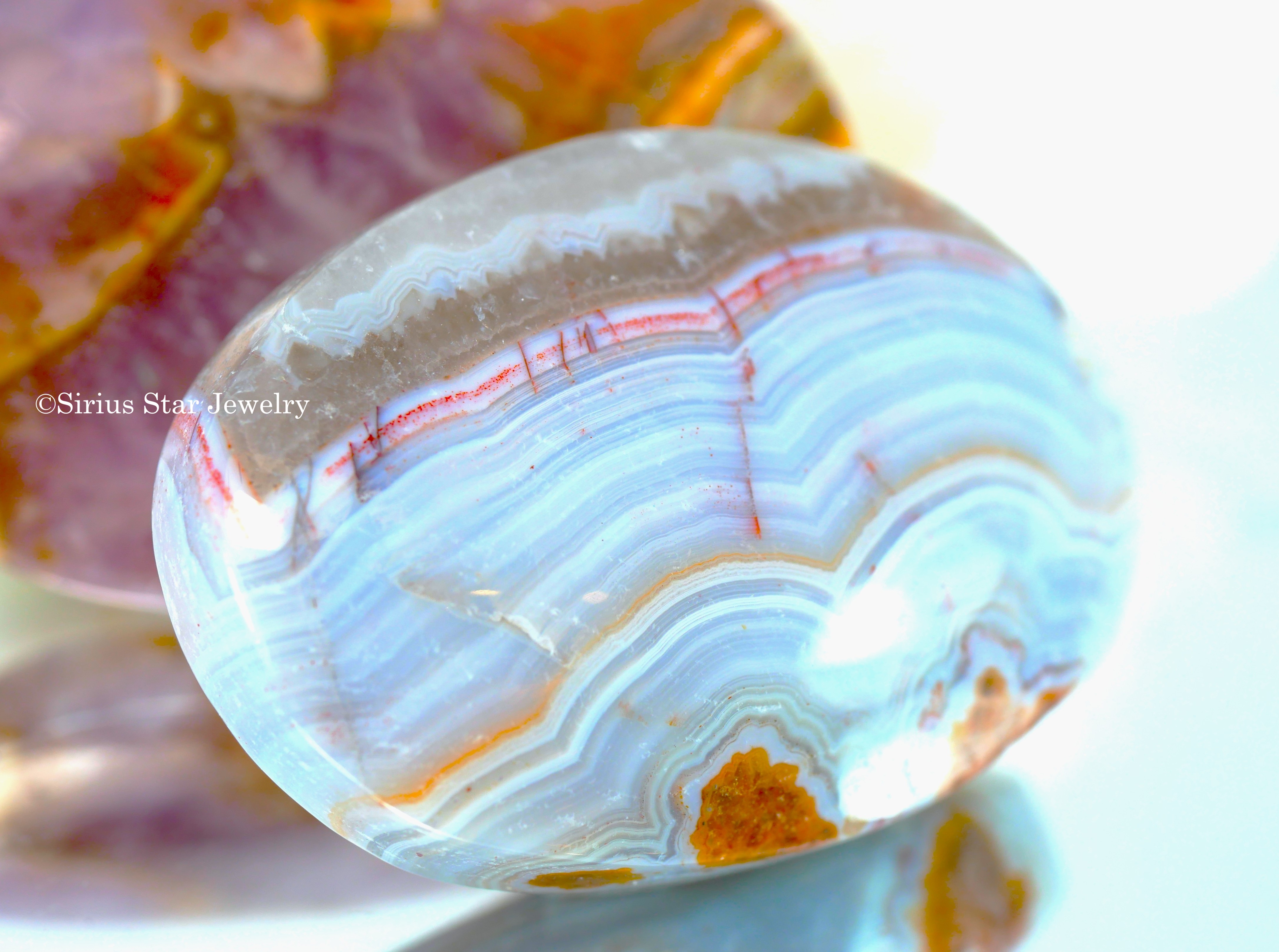 【アメジスト桜めのう】握り石　2個セット