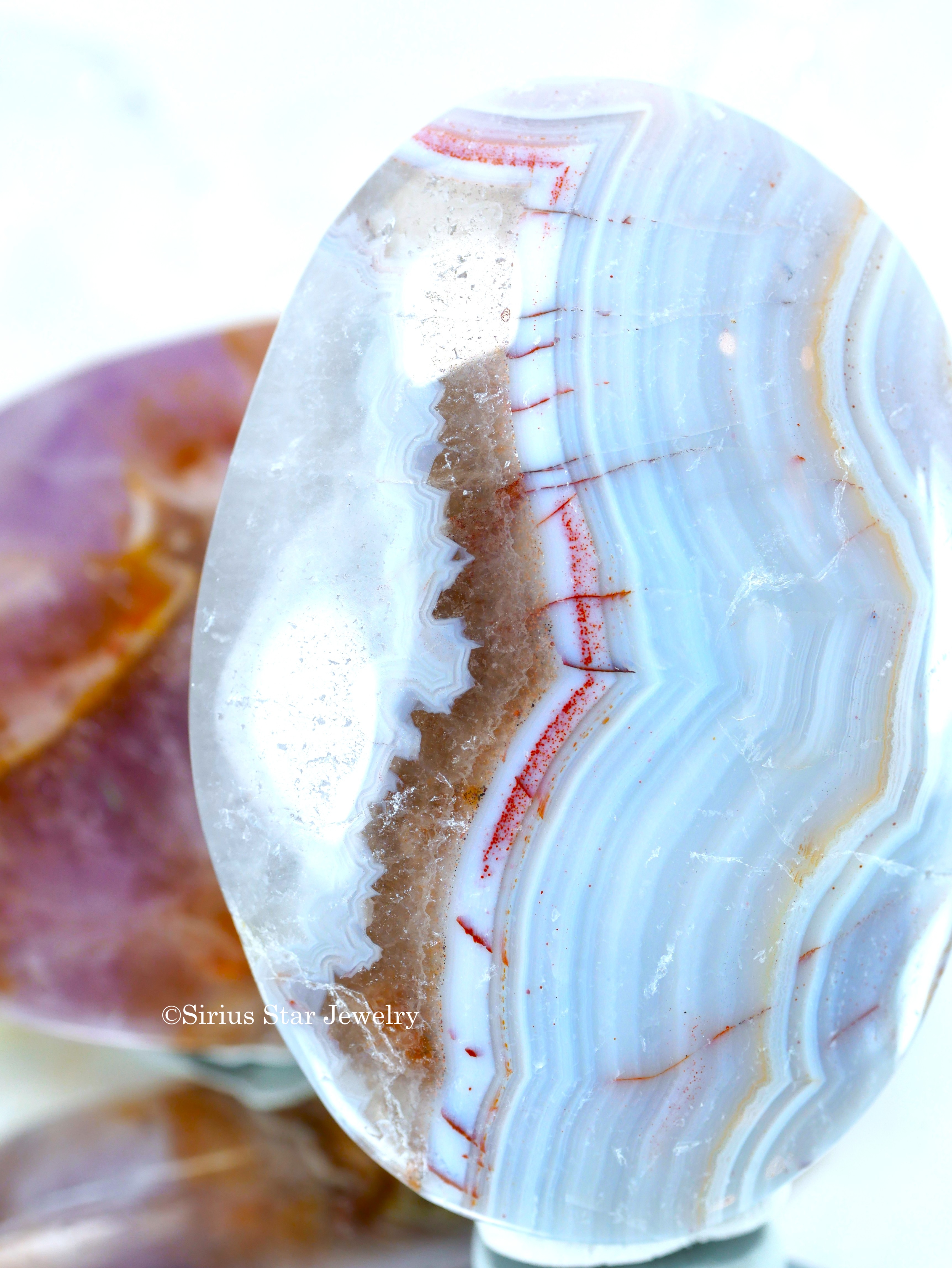 【アメジスト桜めのう】握り石　2個セット